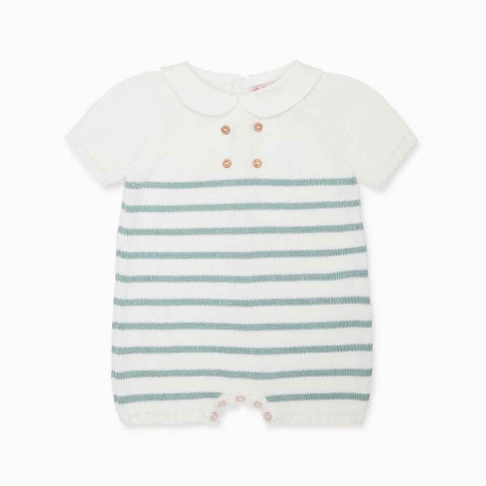 La Coqueta Ivory Clavel Cotton Knitted Set NWT 0-3 month unisex